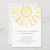 Little Ray Of Sunshine Boho Sun Yellow Baby Shower Invitation (Front)
