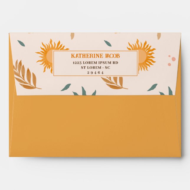 Little ray of sunshine boho Sunshine baby shower Envelope (Back (Top Flap))