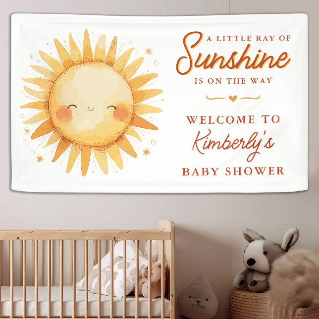 Little Ray Of Sunshine Boho Welcome Baby Shower Banner (Creator Uploaded)