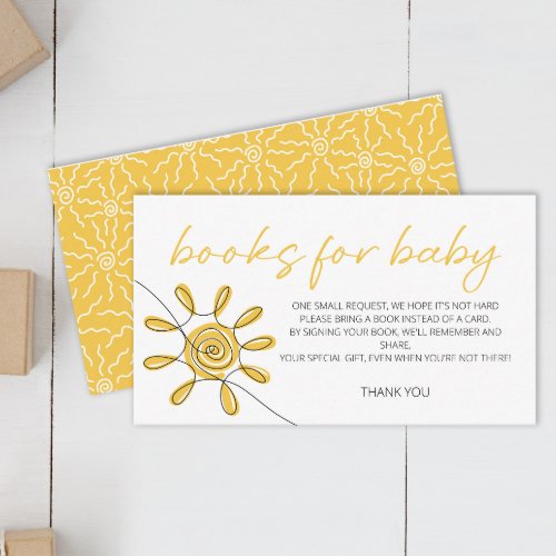Little Ray Of Sunshine books for baby ticket Enclosure Card