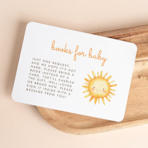 Little Ray of Sunshine Cute Baby Shower Books Enclosure Card