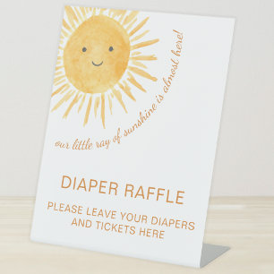 Little Ray Of Sunshine Diaper Raffle Baby Shower Pedestal Sign