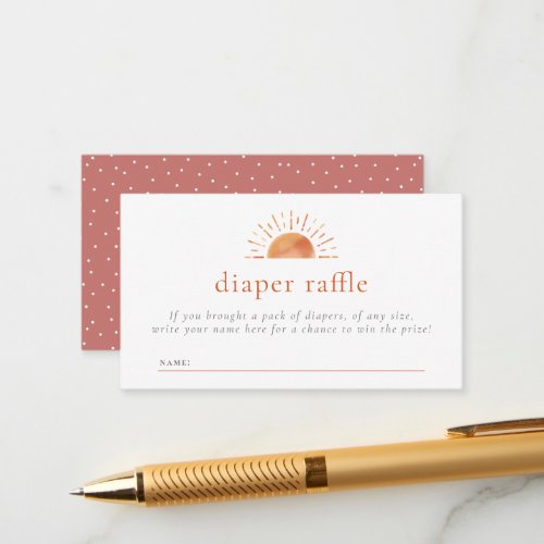 Little Ray of Sunshine Diaper Raffle Ticket Enclosure Card