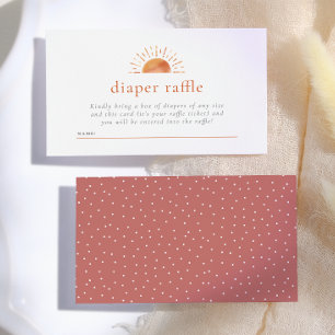 Little Ray of Sunshine Diaper Raffle Ticket Enclosure Card