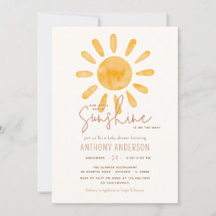 Little Ray Of Sunshine Gender Neutral Baby Shower Invitation