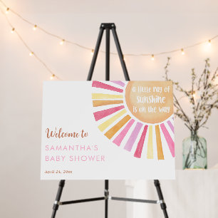 Little ray of sunshine girl baby shower welcome foam board