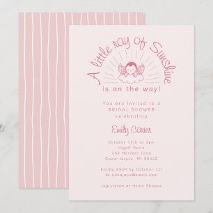 Little Ray of Sunshine Girl Pin Baby Shower  Invitation