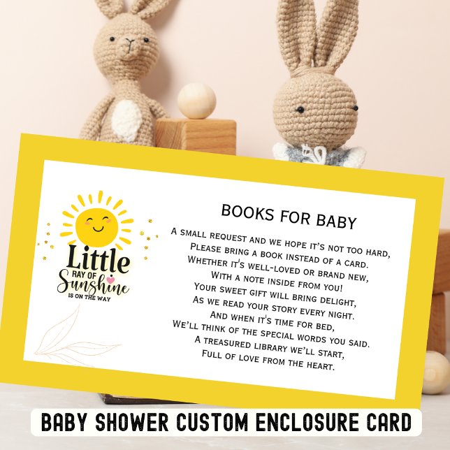 Little Ray of Sunshine Glitter Baby Shower   Enclosure Card (Creator Uploaded)