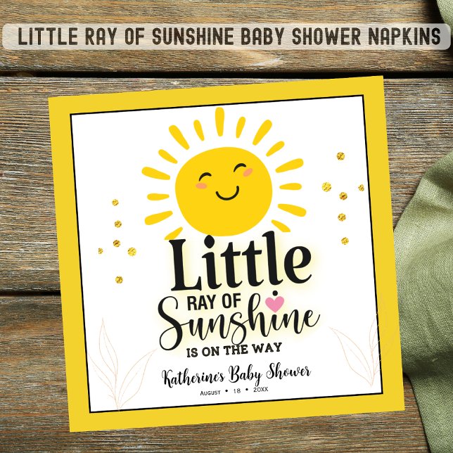Little Ray of Sunshine Glitter Baby Shower   Napkins (Creator Uploaded)