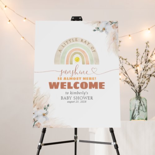 Little Ray Of Sunshine Is Almost Here Baby Shower Foam Board