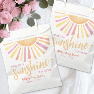 Little Ray Of Sunshine Pink Baby Shower Favor Bag