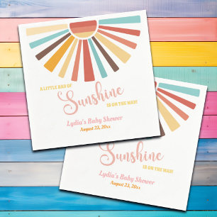 Little Ray Of Sunshine Pink Baby Shower Napkins