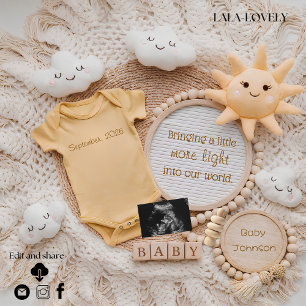Little ray of Sunshine pregnancy announcement card