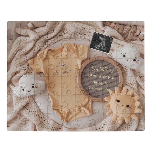 Little ray of sunshine pregnancy announcement  jigsaw puzzle (Puzzle Horizontal)