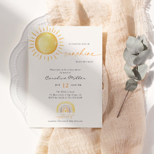Little Ray Of Sunshine Rainbow Baby Shower Invitation