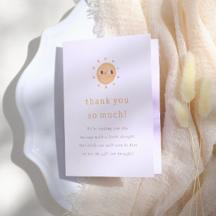 Little Ray of Sunshine Rainbow Baby Shower Letterpress Thank You Card