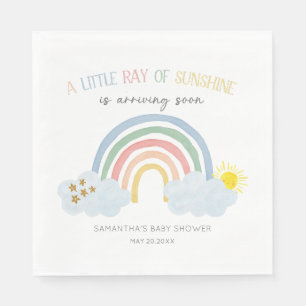Little Ray of Sunshine Rainbow Baby Shower Napkins