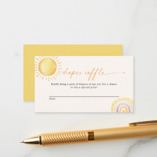 Little Ray Of Sunshine Rainbow Diaper Raffle Card