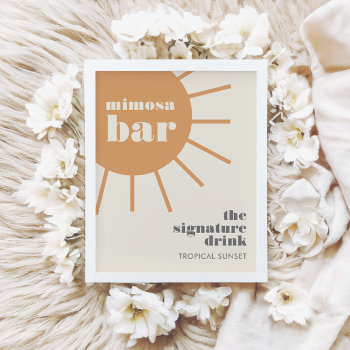 Little Ray Of Sunshine Vintage Mimosa Bar Poster by KidGooGoo at Zazzle