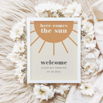 Little Ray Of Sunshine Vintage Welcome Poster by KidGooGoo at Zazzle