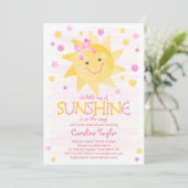 Little Ray of Sunshine Watercolor Baby Shower Invitation (Standing Front)