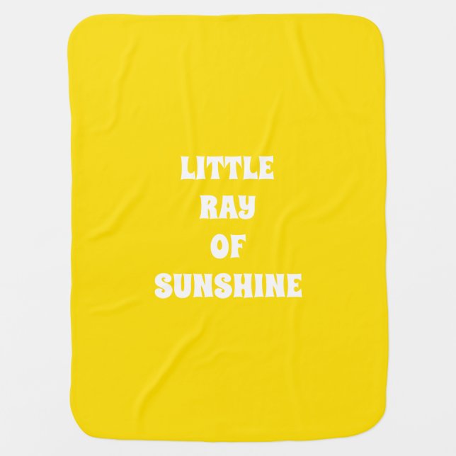 Little ray of sunshine yellow custom sunny cute baby blanket (Front)