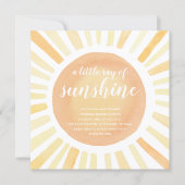 Little Ray Of Sunshine Yellow Modern Baby Shower Invitation (Front)