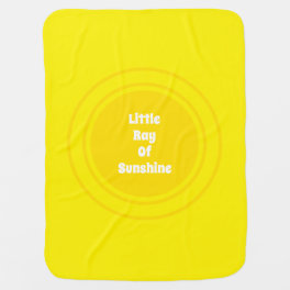 Little Ray of Sunshine yellow sun custom text cute Baby Blanket