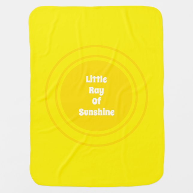 Little Ray of Sunshine yellow sun custom text cute Baby Blanket (Front)