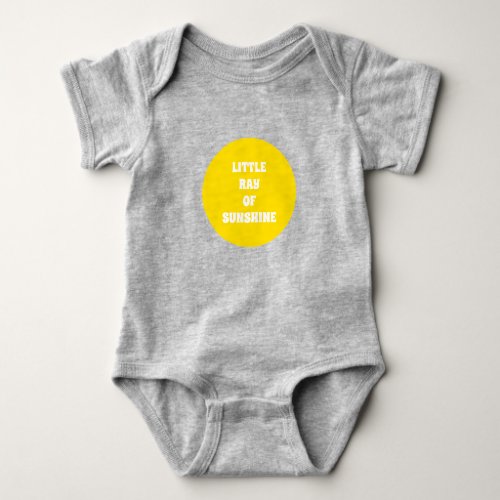 Little Ray of Sunshine yellow sun custom text cute Baby Bodysuit