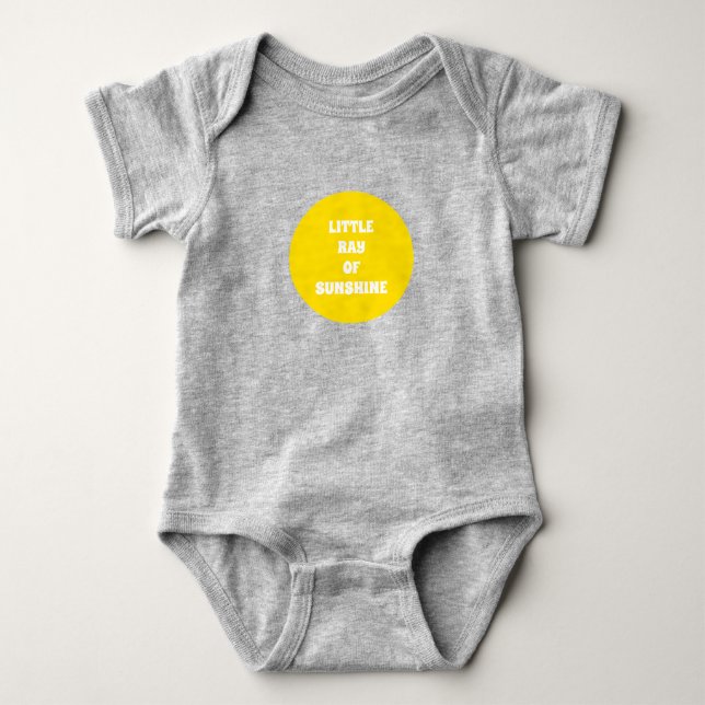 Little Ray of Sunshine yellow sun custom text cute Baby Bodysuit (Front)