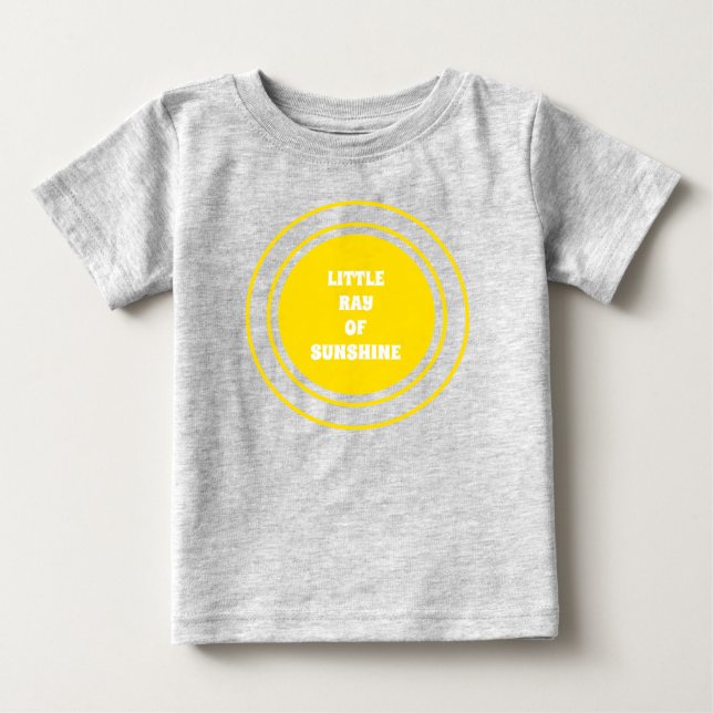 Little Ray of Sunshine yellow sun custom text cute Baby T-Shirt (Front)