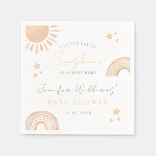 Little ray Sunshine rainbow sun boho baby shower Napkins