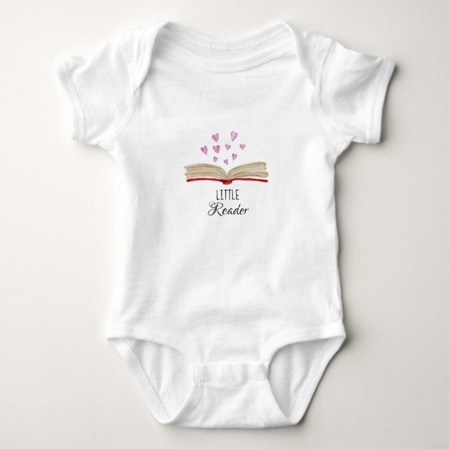 LITTLE READER one-piece Baby Bodysuit (Front)