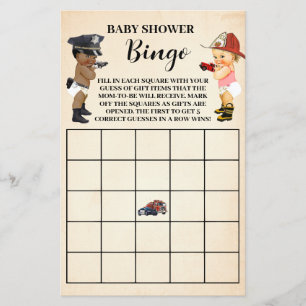 Little Recruit Baby Shower Bingo Game Card Flyer