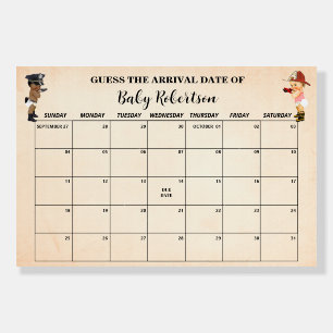 Little Recruit Baby Shower Guess Due Date Calendar Foam Board
