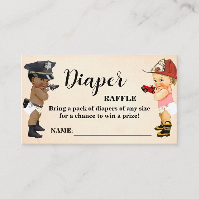 Little Recruit Diaper Raffle Ticket Baby Shower (Front)