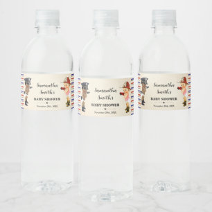Little Recruit on the Way Baby Shower Water Bottle Label