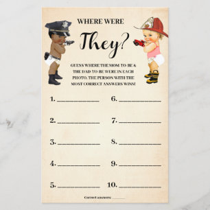 Little Recruit Where were They Shower Game Card Flyer