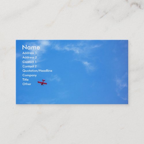 Little Red Airplane Business Card Template