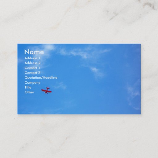 Customizable Little Red Airplane Business Card Template
