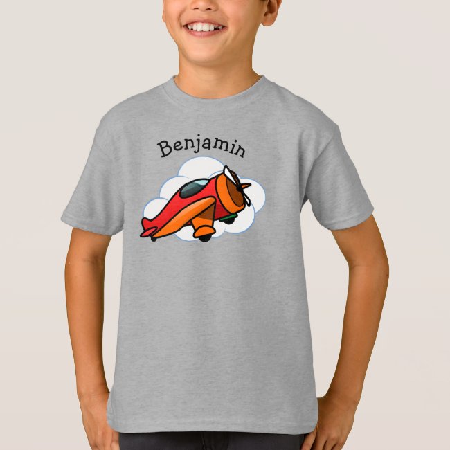 Little Red Airplane Design Kids' Tee Shirt T-Shirt