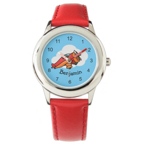 Little Red Airplane Design Kids Watch