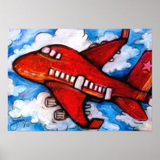 Little Red Airplane Poster