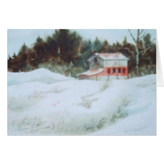 "Little Red Barn" Country Roads Greeting Card (Front Horizontal)