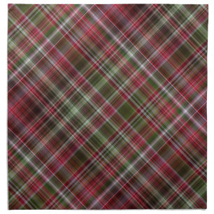 Little Red Berries Red and Green Plaid Cloth Napkin