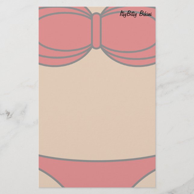 Little Red Bikini Stationery (Front)