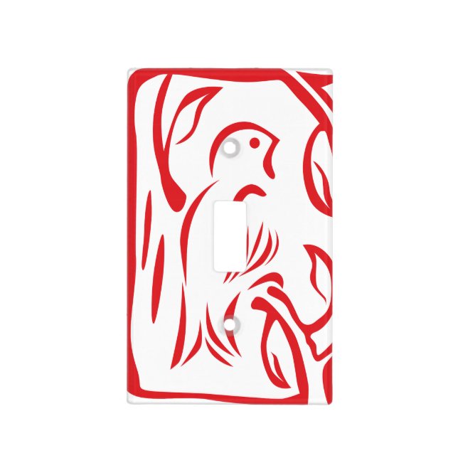 Little Red Bird Light Switch Cover (Front)