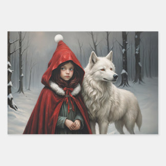 Little Red Christhmas Gift Wrapping Paper Sheets
