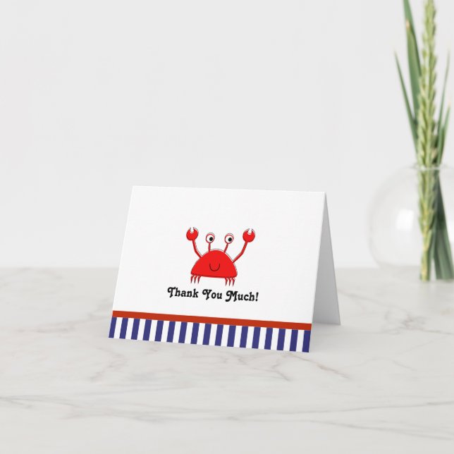Little Red Crab Thank You Card (Front)